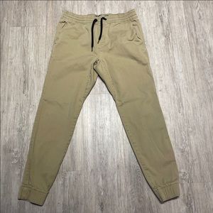 Hollister Skinny Jogger Pants Light Khaki With Black Drawstring